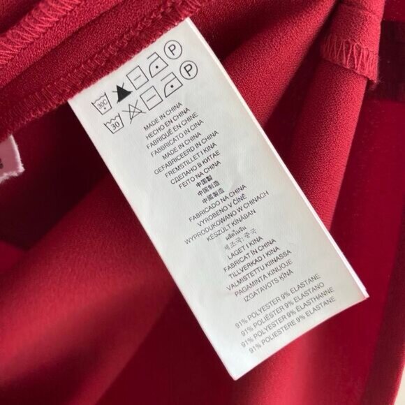 MICHAEL Michael Kors Women's M Red Black Lace Short Sleeve Shift Dress Knee - Picture 8 of 16